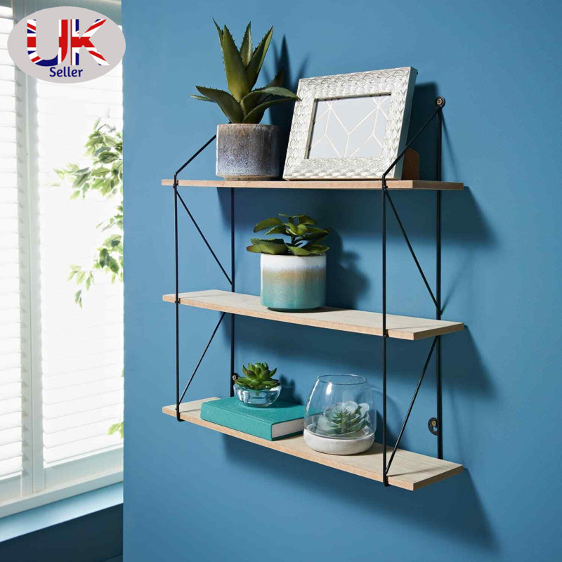Brandace 3 Piece Tiered Shelf, Black