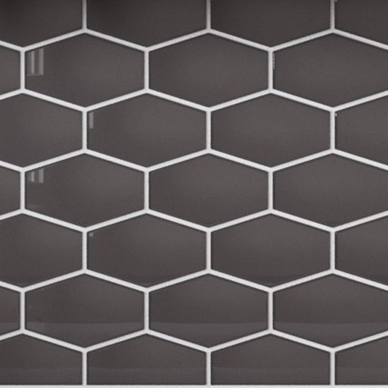 Long Hex 10.60in.x11 in. Glass Mosaic Tile