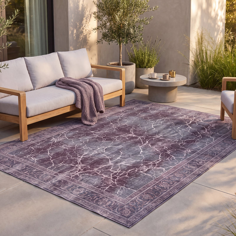Tapis Penrose moderne abstrait gris en polyester lavable, 3 pi 11 po x 11 pi 6 po