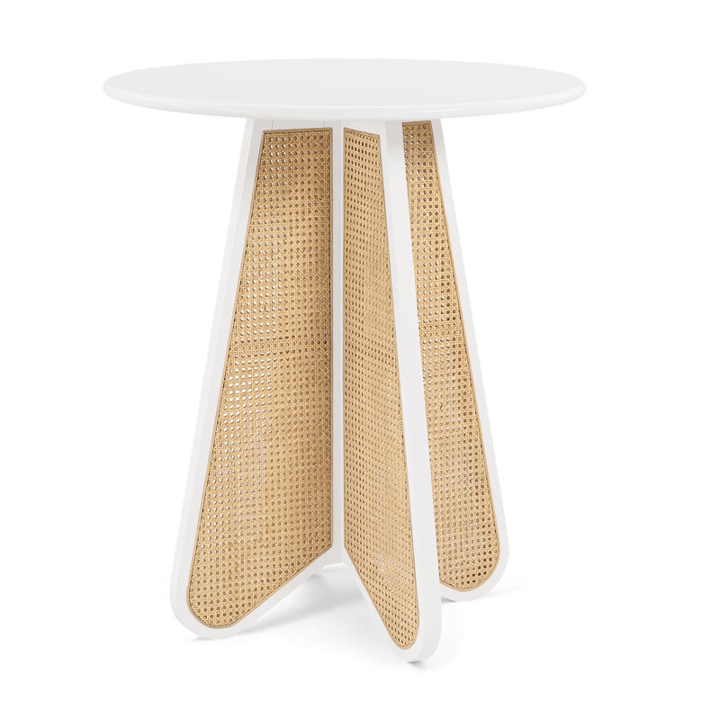 Table de bar Butterfly, H 42 po x L 36,25 po x l 36,25 po, Blanc/naturel