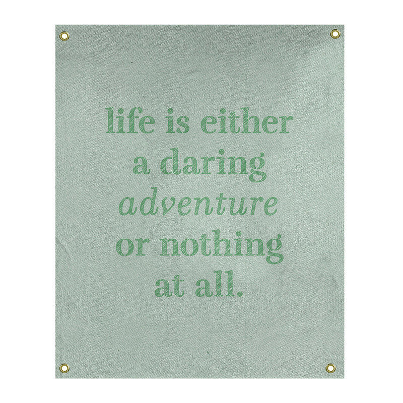 Tapisserie en polyester "life quote" adventure, H 59 pi x l 50 po, Vert