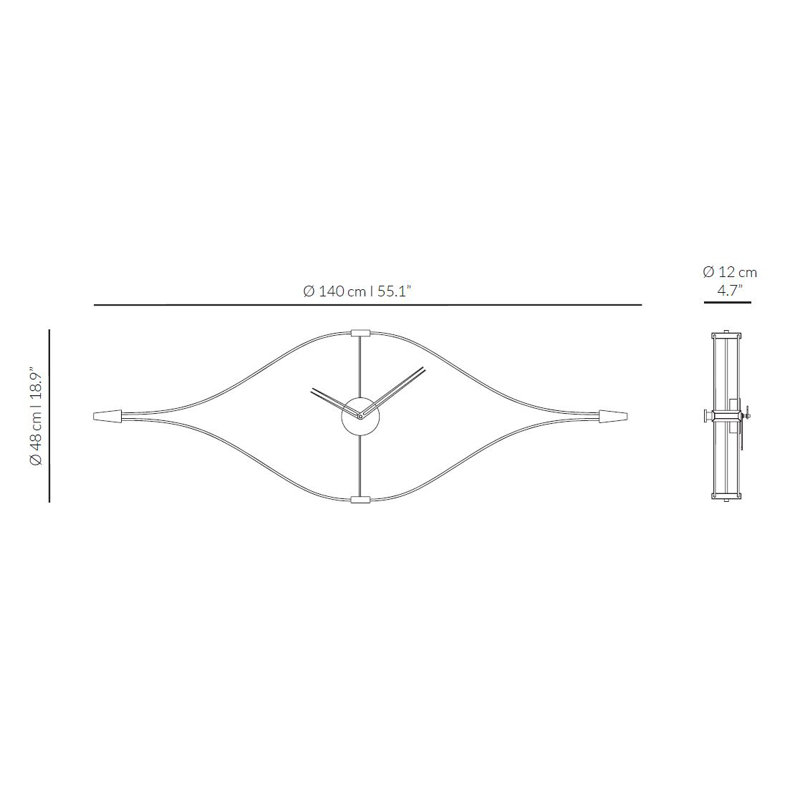 Look Analog Wall Clock, Large, Black/Walnut