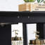 Vitrine lumineuse en verre avec tablettes réglables - Vitrine élégante à 2 portes et tiroir intégré, ampoule incluse - NOIR