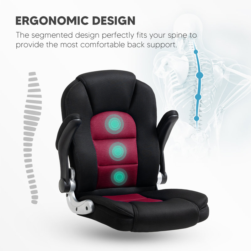 Chaise de cadre ergonomique, Rouge / noir