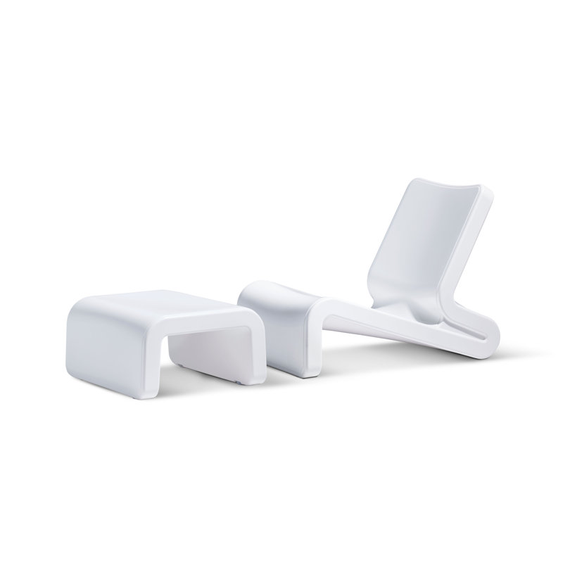 Line Outdoor Ottoman, Highcloud White