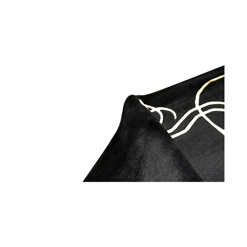 Hand-Knotted High-Quality Black Area Rug