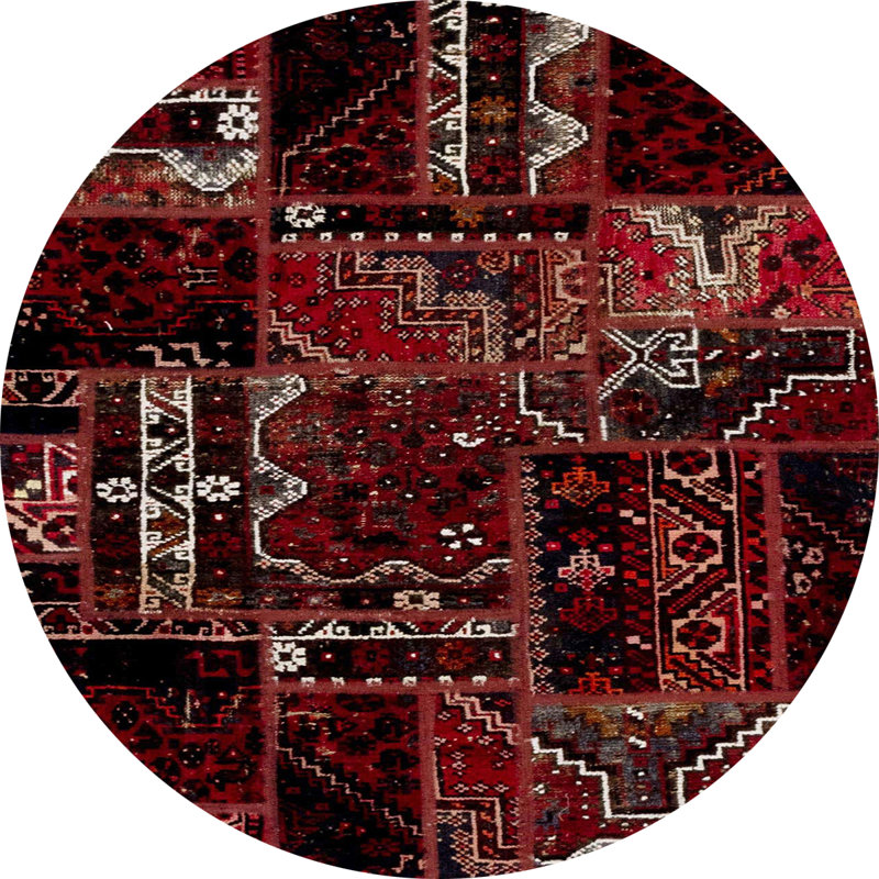 Tapis abstrait à motif abstrait moderne, Rond 3 pi