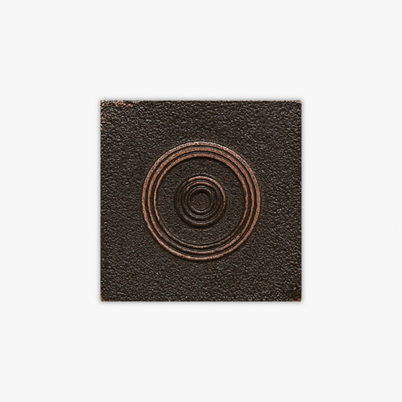 Patina Antique Bronze Natural Circles Polyurethane 2x2 Decorative Insert, Antique Bronze