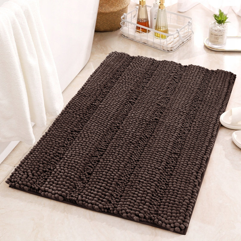 Chenault Soft Chenille Bathroom Rug, 20" W x 32" L, Coffee