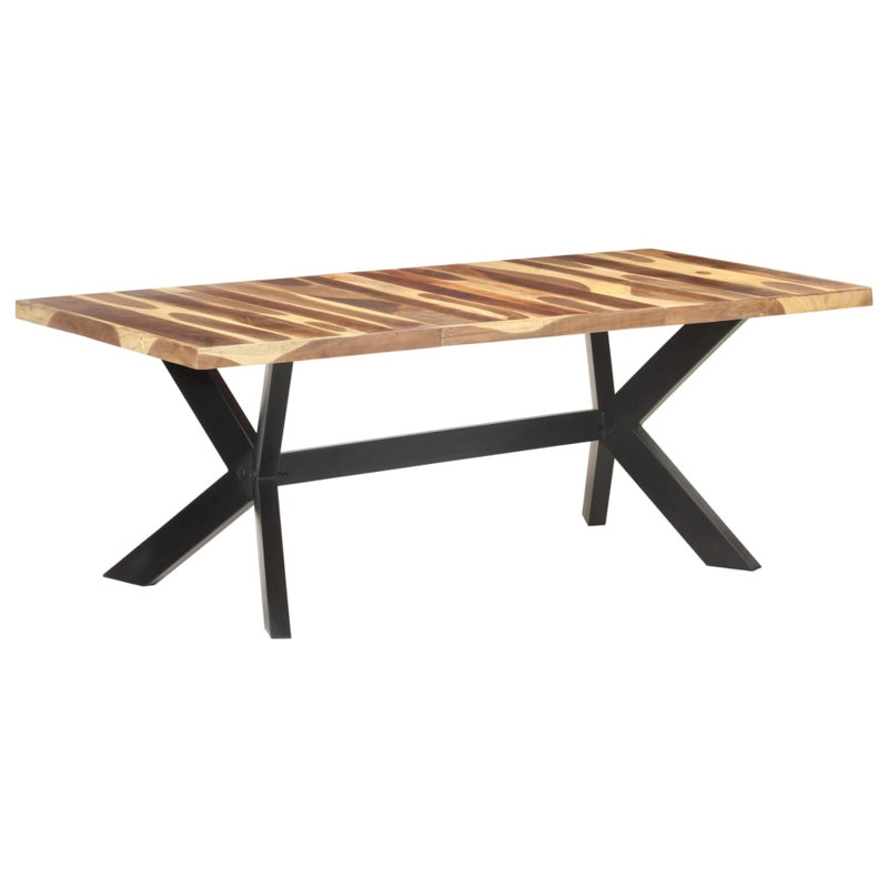 Heaven Solid Wood Top Metal Base Dining Table