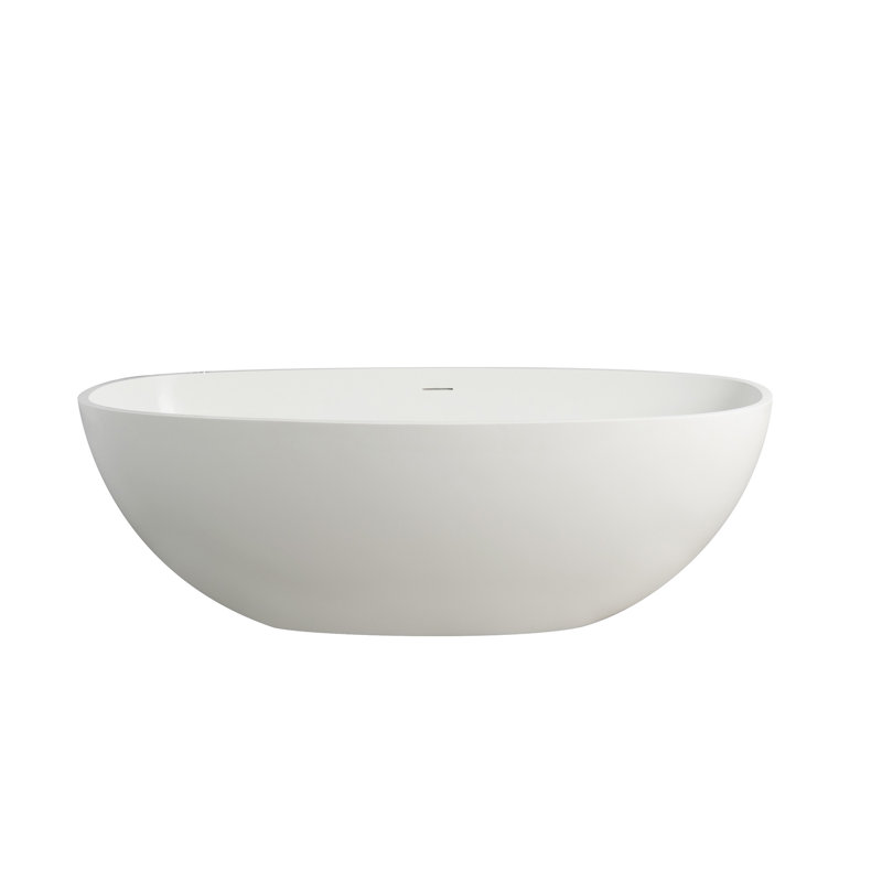 Baignoire de trempage autoportante 65,2 pouces pour salle de bain