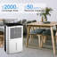 AIRPLUS 2000 pi. Ca. Déshumidificateur Ft 50 pintes avec réservoir et tuyau d'évacuation pour le bureau à domicile