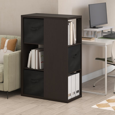 Samual 3-Tier Open Shelf Bookcase, Bookshelf, Storage Organizer, with Storage Bins