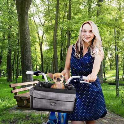 Pet Travel Dog Carrier Bicycle Delux Bag With Holder