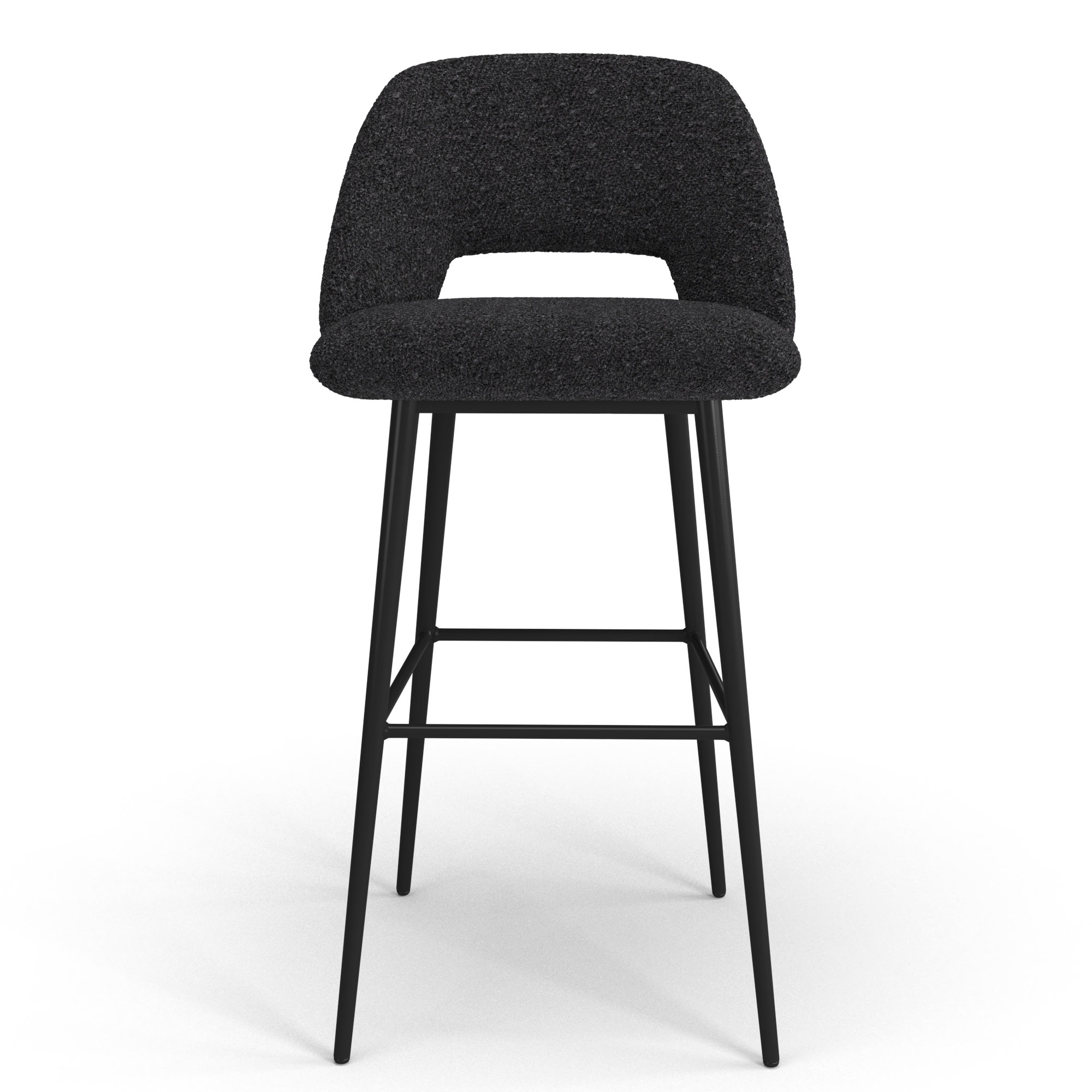 Valdez Boucle Bar & Counter Stool, Bar Stool (29” Seat Height), Black Boucle