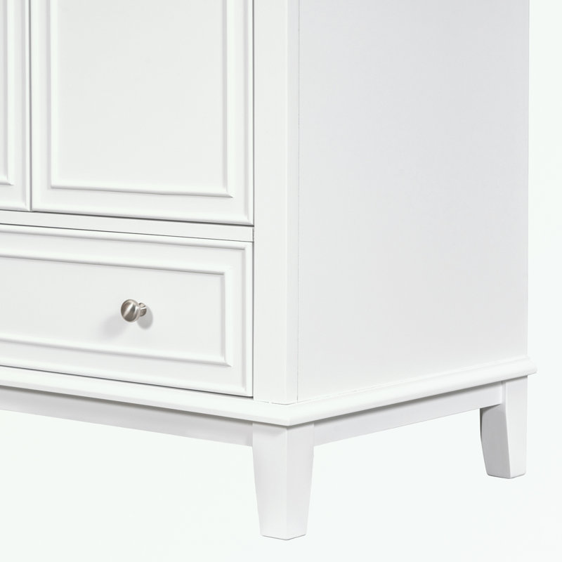 Rangement pour salle de bain Berdyne, Blanc / Blanc