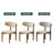 Mid Century Modern Dining Chairs With Brown Solid Wood Legs, Beige Kitchen Chairs