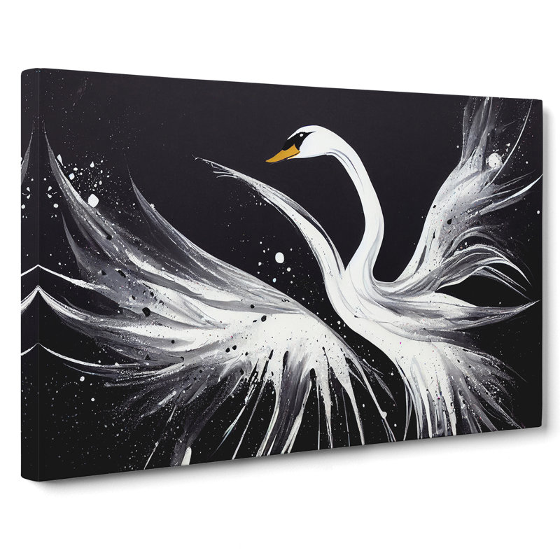 Splashed Swan Vol.2 Abstract - Wrapped Canvas, 40cm H x 60cm W x 3cm D
