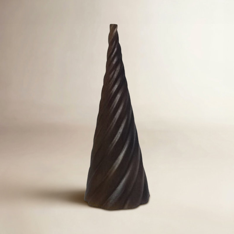 Arbre de Noël avec motif ondulé , H 6,99 po x l 5,61 po x P 5,61 po, Noyer foncé