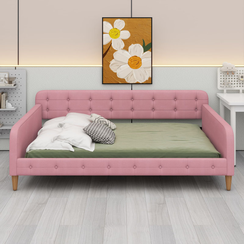 Lattie Upholstered Daybed, Pink, Full / Double