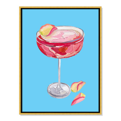 Sparkling Rose Gin Cocktail Print by Straker