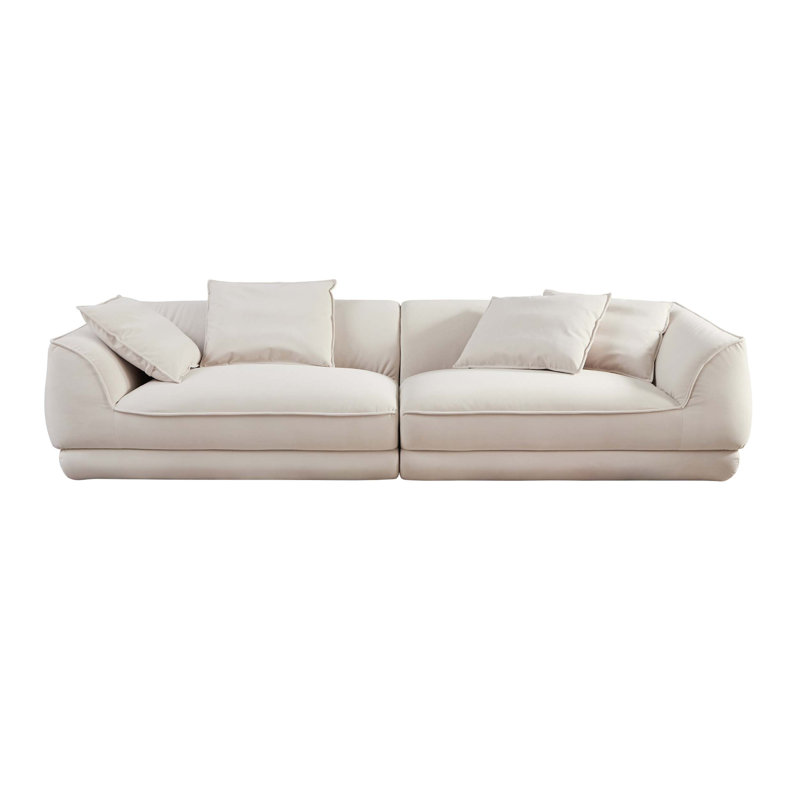 Canapé-coussin amovible avec structure en bois massif, rembourrage en éponge haute densité et coussins multiples pour une assise confortable