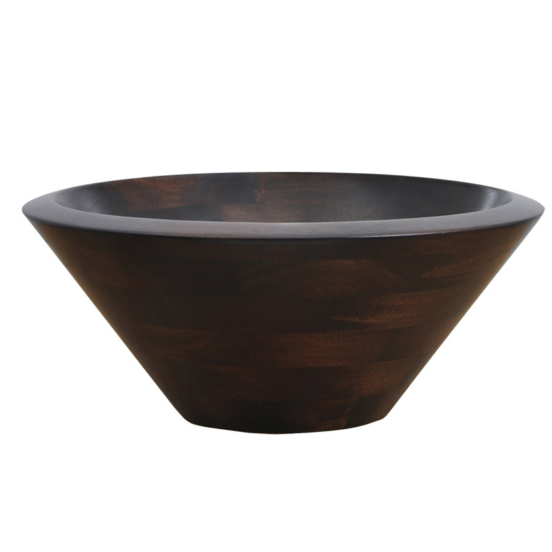 Barclay 13.75'' Wood Circular Bathroom Sink, Mahogany