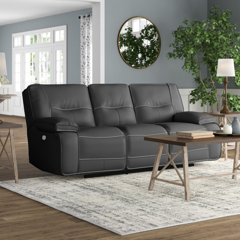 Pomona 88'' Upholstered Power Reclining Sofa, Haze