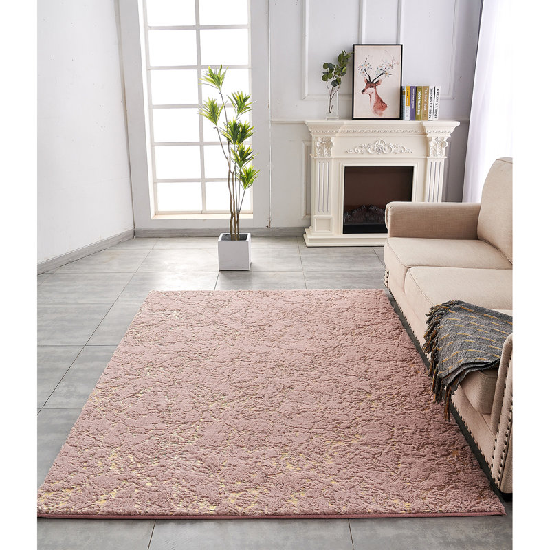 Tapis doré doré luxueux lavable à la machine Luxury, Rectangulaire 2 pi x 3 pi