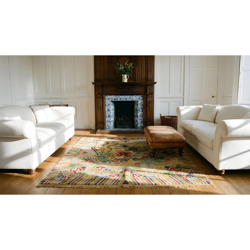 Tapis chinois carré en velours carré