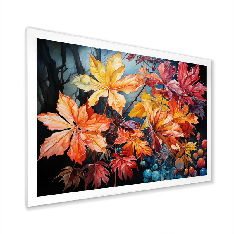 Japanese Maple Collage I - Japan Art Wall Decor, Cadre simple blanc, H 16 po x l 32 po x P 1 po