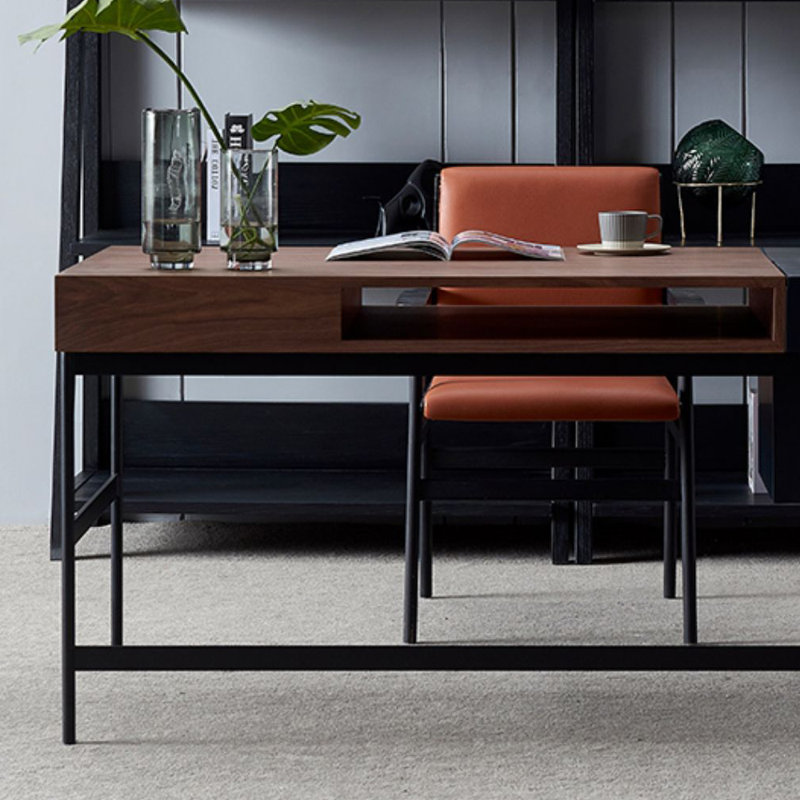 Bureau d'écriture avec rangement, H 29,52 po x l 62,99 po x P 27,55 po, Retour à gauche