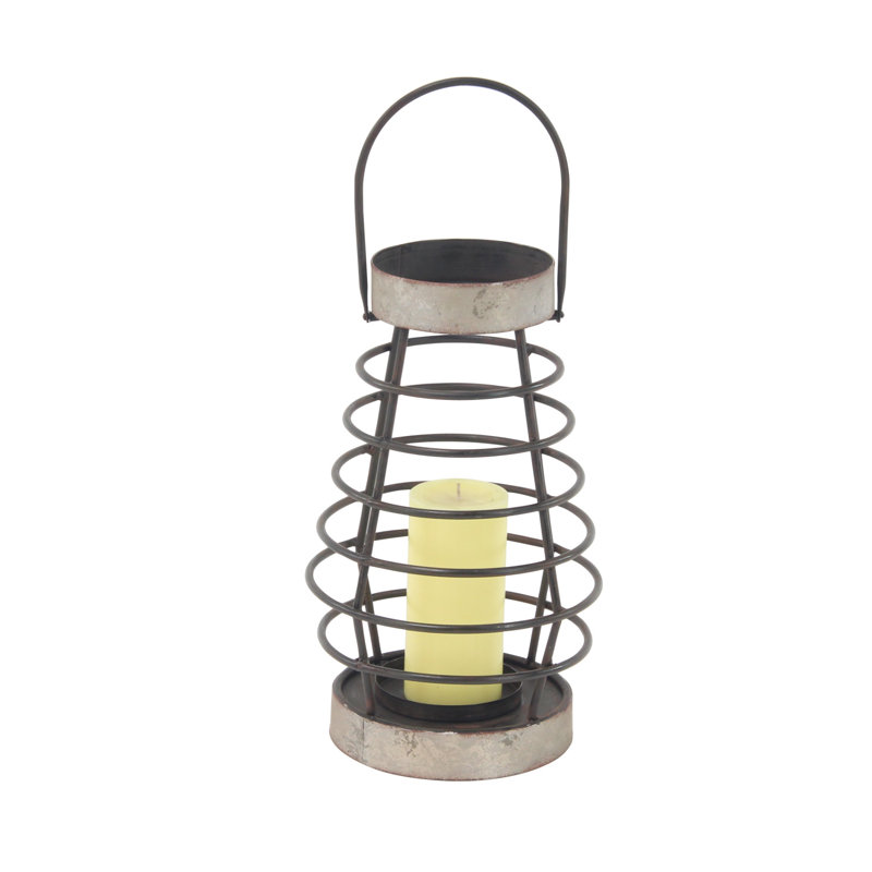 Lanterne de table en fer, H 14 po x l 8 po x P 8 po