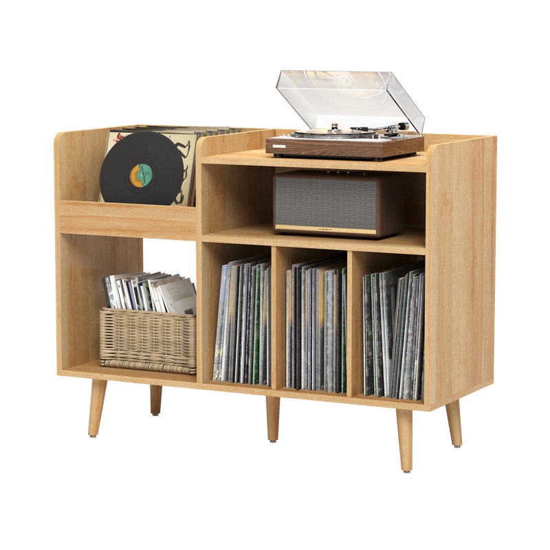 Disque vinyle / meuble tourne-disque vinyle, console de tourne-disque moderne Mid-Century