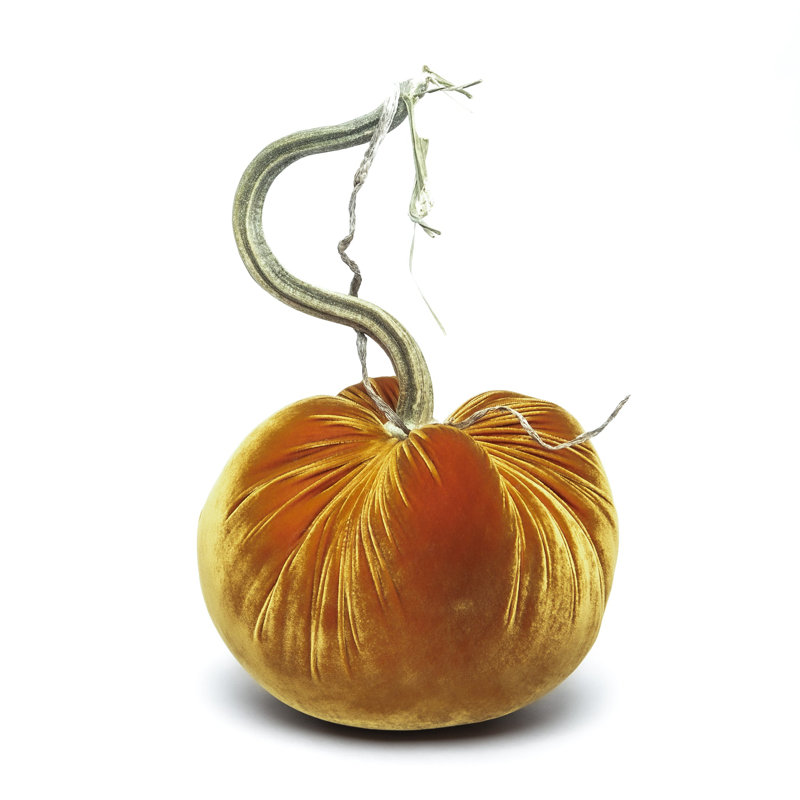D'Or Silk Velvet Pumpkin, 13" H x 11" W x 11" D