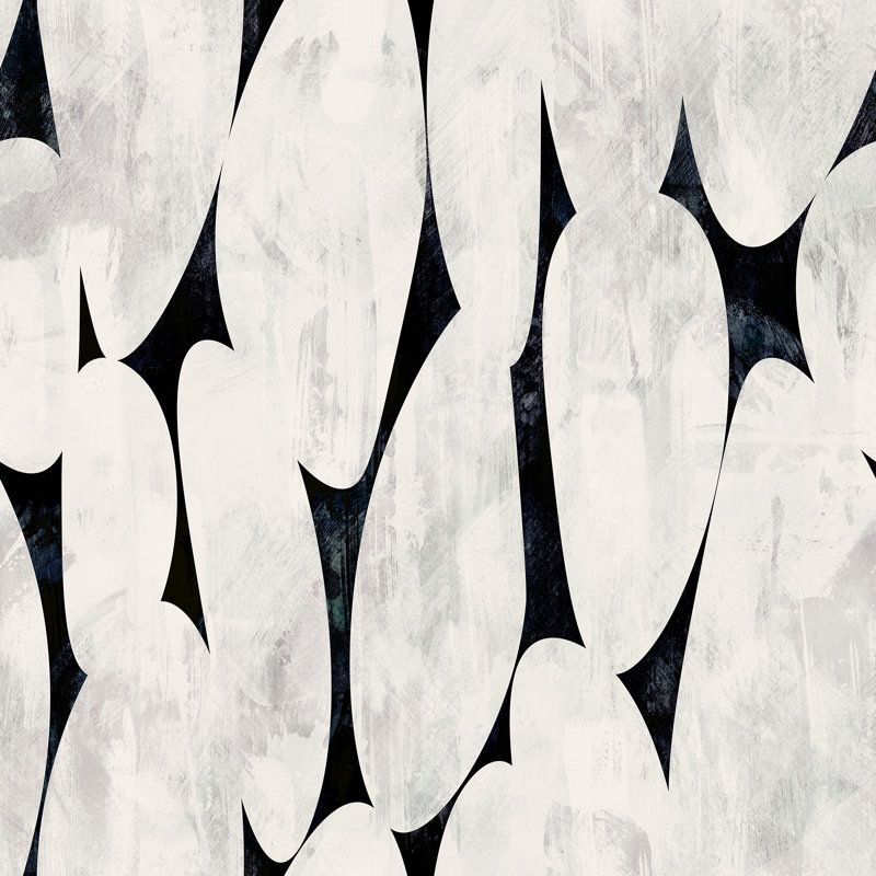 Papier peint géométrique noir et blanc abstrait moderne