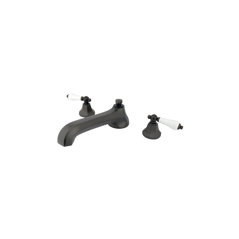 Kingston Brass Metropolitan Two-Handle 3-Hole Deck Mount Roman Tub Faucet, Oil Rubbed Bronze