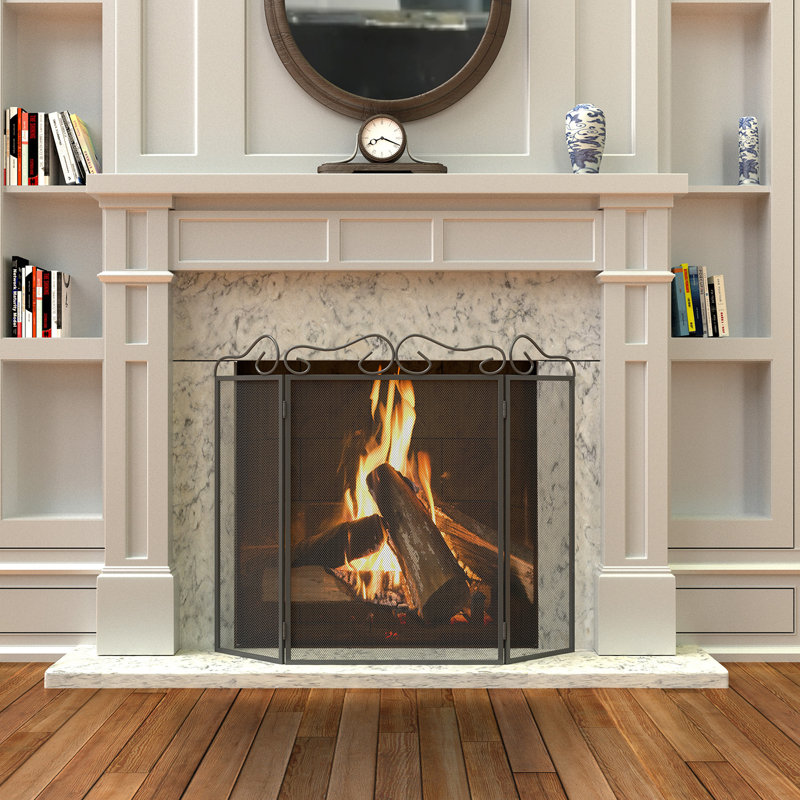 3 Panel Steel Fireplace Screen