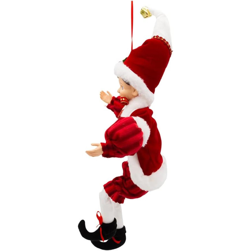 Kurt Adler Polyester Ornament for Christmas Tree, Red/White Kringle Klaus Elf
