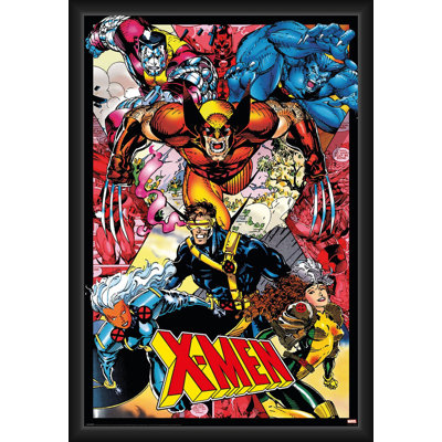  Officiellement sous licence X Men - Uncanny - Affiche d'art encadrée - 24 po x 36 po - Cadre en bois d'ingénierie robuste avec verre plexi - prêt à être accroché
