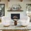 Chaise pivotante en sherpa Shearling avec base en bois