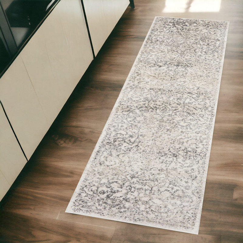 Tapis de couloir ivoire Crouch, Tapis de couloir 2 pi 3 po x 7 pi 6 po