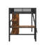 Lit mezzanine double en métal avec bureau