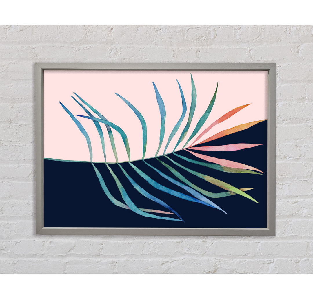 Palm Leaf Mid Century - Einzelner Bilderrahmen Kunstdrucke auf Leinwand