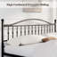 Structure de lit en métal avec tête de lit circulaire rétro et pied de lit pour la chambre à coucher, aucun sommier nécessaire-1451636308