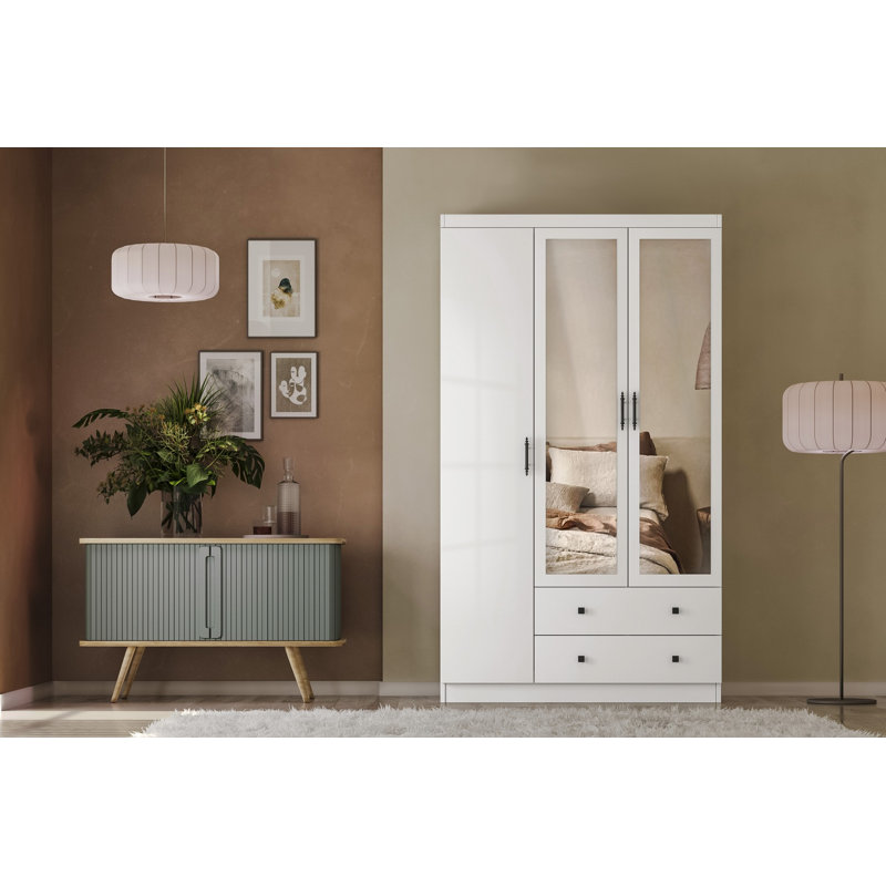 Berend 3 Door Manufactured Wood Wardrobe