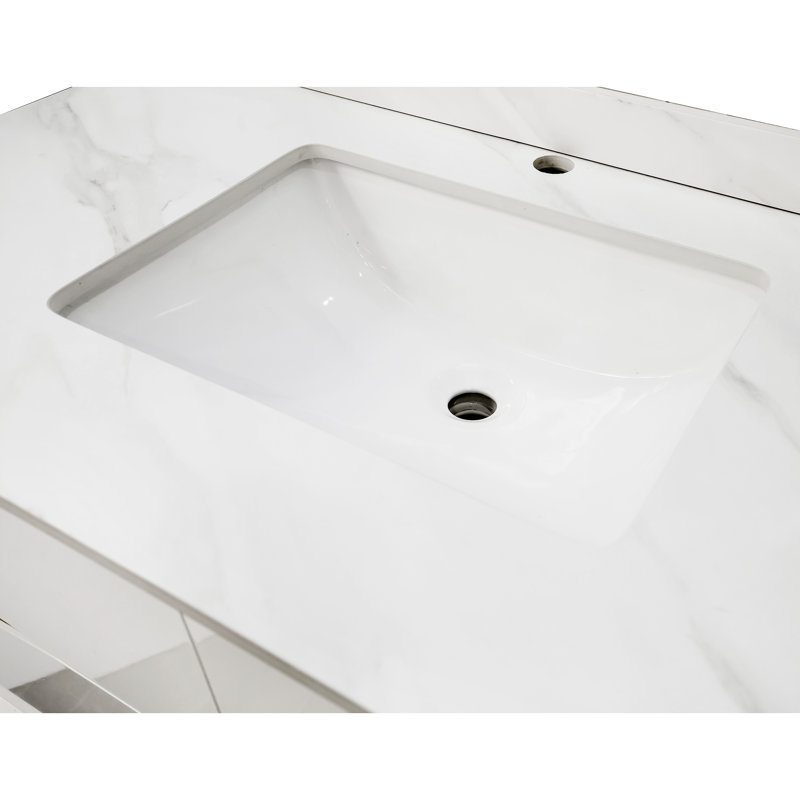 Khadijah 39.5'' Single Bathroom Vanity with Cultured Marble Top