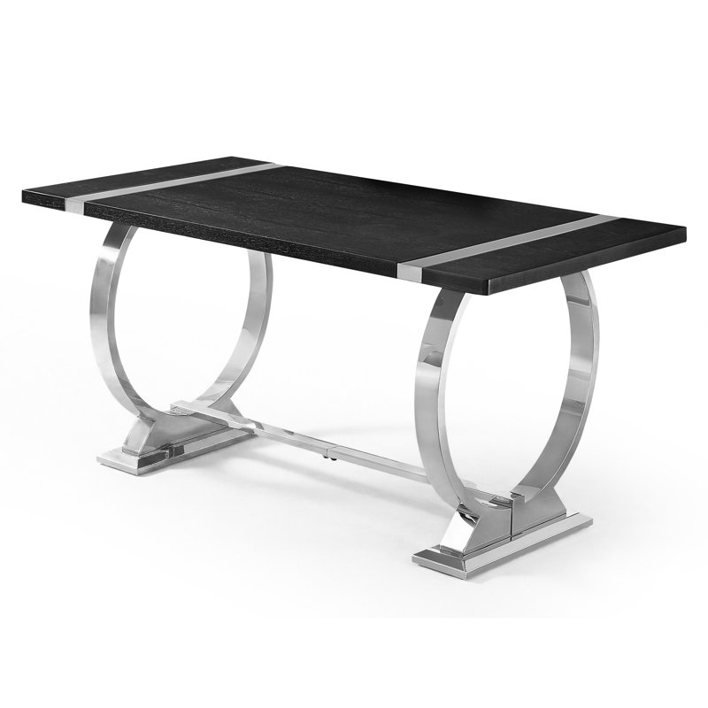 Table de salle à manger Gennep, 29.5" H x 60" W x 31.5" D, Silver