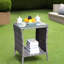 Table basse d'extérieur en gris de 19,54 po x 19,54 po x 21 po, avec arrosage et assemblage avec tissage transparent, requis-120264182-120264181