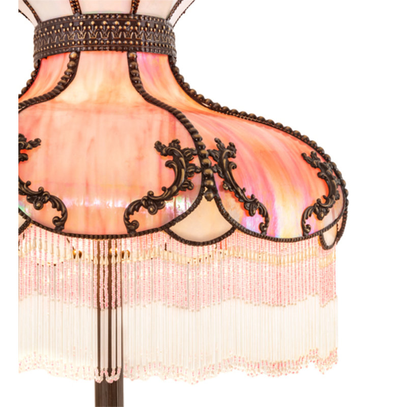Greenbriar Oak Floor Lamp, White/Pink/Craftsman Brown
